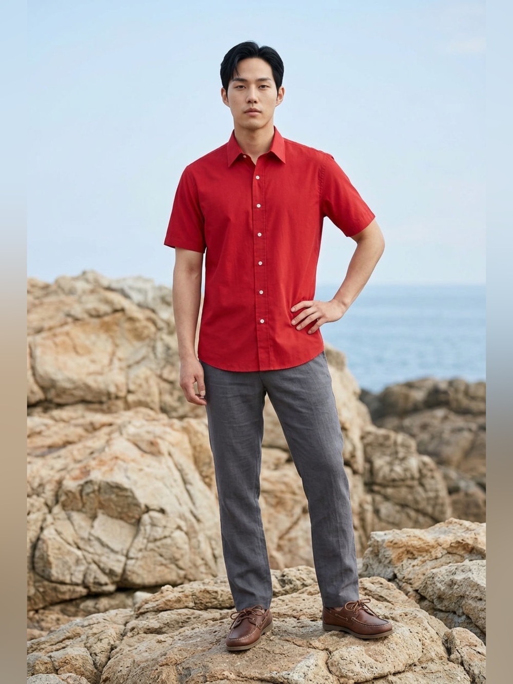 NWOT Arrow USA 1851 Red Poplin Short Sleeve Shirt - Wrinkle Free - Men’s XL